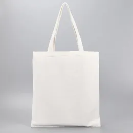 Evening Bags 5 pcs Beige Canvas Shopping Eco Reusable Foldable Shoulder Bag Large Handbag Fabric Cotton Tote For Women 231018