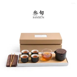 Наборы чайной посуды Керамический чайный сервиз Эстетические подвески Чайник и чашка Подарочная коробка для церемонии Tetera Porcelana BG50TS