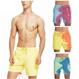Erkek renk değiştiren plaj pantolonları su renk değişikliği şort yaz erkekler sıcaklığa duyarlı yüzme gövdeleri şort Asya boyutu S-32580
