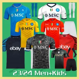 S xxxl 4xl 23 24 Napoli Soccer Jerseys Maglietta Osimhen insigne 2023 2024 Neapol Politano di Lorenzo Maglia mertens verdi Milik Kvaratskhelia Men Kid Key Kit Kids