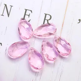 Kronleuchter Kristall 10PC 20MM Rosa Engel Tränen Facettierte Prisma Glas Spacer Perlen Baumeln Glänzende Sun Catcher Garland vorhang Teile