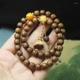 Strand S Green Sandalwood Men Mala Bönhalsband Naturligt trä Guanyin Buddhist Buddha Women Meditation Pärlor