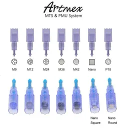 MTS 바늘 카트리지 Artmex V9 V8 V6 V3 반 영구 메이크업 머신 Derma Pen Microneedle M9 M12 M24 M42 Nano Needles3693372 ZZ