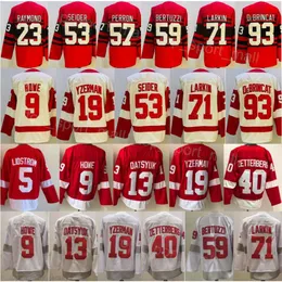 Herren Hockey 53 Moritz Seider Trikots 59 Tyler Bertuzzi 71 Dylan Larkin 23 Lucas Raymond 57 David Perron 93 Alex DeBrincat 19 Steve Yzerman 13 Pavel Datsyuk 9 Gordie Howe