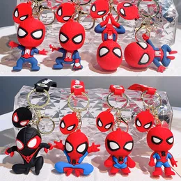 3D Anime Figure Spider Keychain Cartoon Soft Rubber PVC Car Pendant School Bag Silicone Anime Birthday Gift