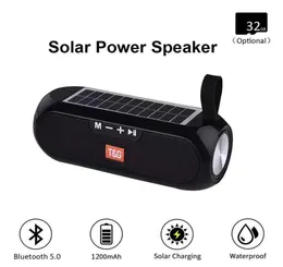 TG182 Solar Power Bank Bluetooth Högtalare Portable Column Wireless Stereo Music Box Boombox TWS 50 utomhusstöd TFUSBAUXA24A36529287