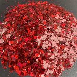 Nail Glitter 50g Laser Sequins Mixed Sizes Hexagon Sparkly Holographic Powder Loose Chameleon Mermaid Chunky Flakes