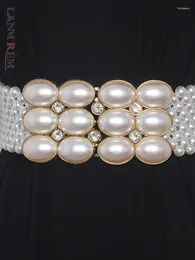 Cintos Lanmrem Moda Pearl Belt para Mulheres All-Match Vestidos Camisas Femininas Festa Casamento Luxo Elegante 2023 Outono 22136