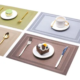 Western food mat Nordic environmentally friendly PVC woven double frame dining table insulation mat Home hotel tableware mat