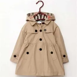 Conjuntos de roupas Novo Bebê Criança Casaco Children039s Wear Girl Trench Jacket Outono Princesa Sólida Comprimento Médio Single Breasted Windbreaker Casacos Tamanho Altura 100cm-160cm