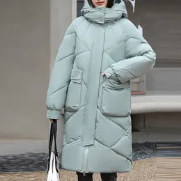 Piumino da donna Parka Giacca invernale da donna Casual Slim con cappuccio Cappotto lungo leggero e caldo Cappotto di media lunghezza imbottito in cotone moda 231019