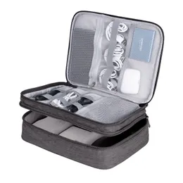 Odnośnik Travel Electronic Organizer Bag torebka do elektronicznych akcesoriów, odpornych na wodę, odpornych na zarysowania, odporności na szok, podwójne warstwy małe skrzynki dla ładowarki, telefonu, sznurka