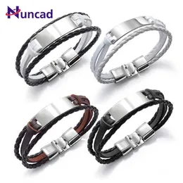 Nuncad Fashion Handmate Multi-Layer Woven Men 's Leather Bracelet Simple Style 펑크 남성 커프 팔찌 뱅글 선물 보석 Q245H