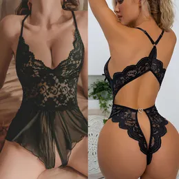 Sexy KostümeHeißer Verkauf erotische ouvert Dessous Spitzen-BH Bodys Sets Damen Dessous Unterwäsche Teddy Schlafanzug weibliches offenes Kostüm