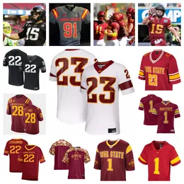 2023 Iowa State Cyclones Camisa de futebol 23 Quaron Adams 67 Grant Treiber 7 Malik Verdon 54 David Caulker 4 Jeremiah Cooper 47 Kooper Ebel