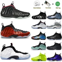 With Box Mens Basketball foam posite Shoes men penny hardaway Galaxy 2.0 Black Suede CDG x White White University Metallic Red USA Volt trainers Sports sneakers shoe