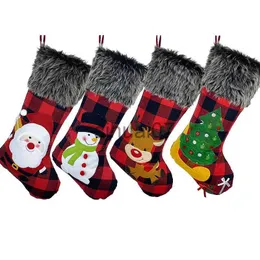 Christmas Decorations Non woven Christmas inventory children's candy gift bags snowman/elk/Santa Claus oversized socks for home decoration 2023 New Year x1019