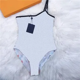 One-Pieces Novel One Shoulder Swimsuits Letter Print Swim Suit Soft Skinny Beach Wear Women Stretch Bathing Suits207Z