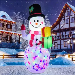 クリスマス装飾5フィート/1.5mインフレータブル雪だるまサンタクロースクリスマスアウトドアデコレーションLED LITGIANT PARTY年クリスマスデコレーション231019