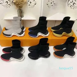 2023-Women 's Casual Shoes Top Designer Fashion High Collar 회색 니트 양말 야외 조깅 워킹 스포츠 농구화 파티 크기 35-41