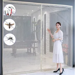 Cortinas transparentes Cortina de puerta magnética fuerte Anti-mosquitos e insectos Cierre automático Gasa invisible Mosquiteras de gran tamaño para puertas 231018