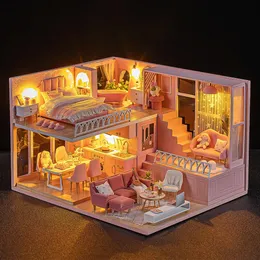 Akcesoria dla lalek Baby House Mini Miniature Doll House DIY Small House Kit Produce Product