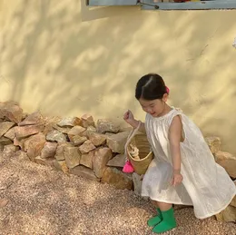 Vestidos de niña Vintage niñas vestido de encaje de una línea de algodón de verano transpirable niño pequeño Boho Casual niños ropa de vacaciones de alta calidad