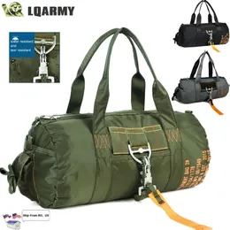 حقيبة الظهر Lqarmy Tactical Parachute Sport Duffle Bag 1000d نايلون في الهواء الطلق حقيبة حزام سفر في الهواء الطلق حقيبة تكتيكية Crossbody حقيبة 231018