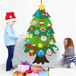 Decorações de Natal Sentiu Árvore Feliz para Casa Papai Noel Crianças Brinquedos Xmas Enfeites Navidad Natal Presentes Drop Delivery Jardim Festivo Dhv7c