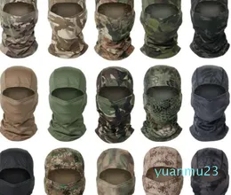 Rowerowe czapki Maski Wszystkie teren MultiCam Balaclava Full Face Tarczka TAKTIALNA GŁOWA SKURAL POWODOWANIE Kamuflażowe Wojna Militar Neck