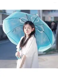 Umbrellas Japanese Sea Moon Jellyfish Umbrella Gradual Transparent Rain Gear Girl Simple Small Fresh