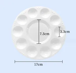 플라스틱 드로우 트레이 색상 팔레트 오일 수채화 흰색 그림 팔레트 10 우물 디자인을위한 아트 페인트