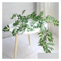 Decorative Flowers & Wreaths 1.7M Simation Willow Vine Leaf Artificial Plants Wicker Hanging Green Plant Home Decor Plastic Flowers Ra Ot5Ku