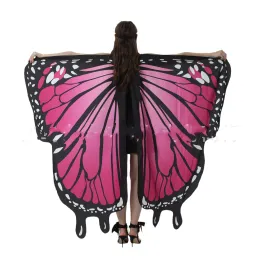 Halloween Fairy Butterfly Wings kostym vuxen tjej Cape för festivalfest klä upp nymf pixie mantel karneval sjal färgglad