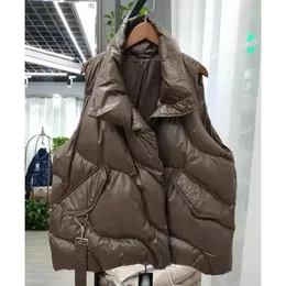 Coletes femininas para baixo colete de algodão casaco outono inverno jaqueta moda sem mangas colete feminino algodão acolchoado parkas puffer 231018