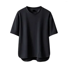 Men's T Shirts Rayon Men Fashion Spring And Summer Casual Short Sleeved Round Neck Solid Color Shirt For Man Soft