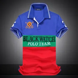 Haftowa koszula polo wielorakoorystyczne krótkie rękawie mężczyźni Polos Sport Black Watch Team Blue Red White Stripe S M L XL 2xl Dropship282h