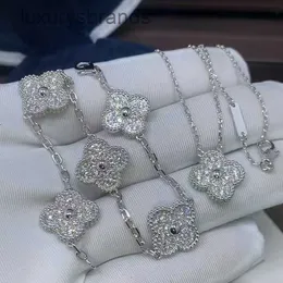 مصمم الأساور 2023 فان كلوفر سوار 18K الذهب حب القلادة البراقة الكريستال الماس Jewelryzzl6JBV3