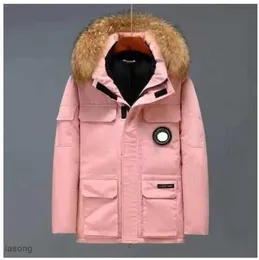 Erkekler Down Parkas Ceketler Kış İş Giysileri Ceket Açık Mekan Kalın Moda Sıcak Tutma Çift Canlı Yayın Kanadalı Kaz Coat1tew