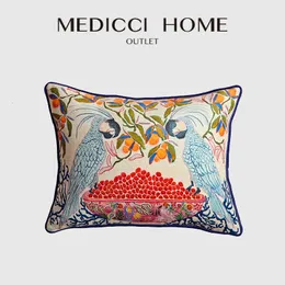 Fronha Medicci Home Mystical Animal Fronha Ecxotic Fronha Retro Parrot Padrão Fronha Capa de Almofada Canalizada Decoração de Luxo 231013