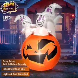 Brinquedos de Halloween 180cm 6FT Inflável Halloween Abóbora Decoração de jardim ao ar livre Explodindo Ghost Evil Toys com luzes LED embutidas Decoração de presente 231019