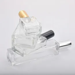 Parfümflasche 15 ml 30 ml 50 ml Klare Mini-Probe Nachfüllbare Parfümspray-Glaszerstäuberflasche mit schwarz-goldenem Silberdeckel 231019
