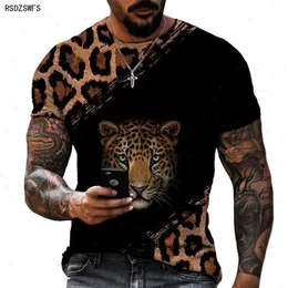 Animal World Leopard 3D Printed Mens and Womens T-shirts HD Kortärmad överdimensionerad sommartops314J