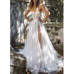 Çiçek Dantel Gelinlik A-line Split Sweetheart Gelinlikler Vintage Aplikes Gelin Vestidos Dovias Boda Sırtsız 328 328