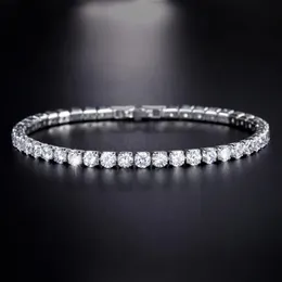 Modaya Kristaller Kadın Bilezik Mücevherleri 925 Gümüş Bilezik Zincirleri Düğün Moda Rhinestones Takı Bayanlar Partisi Hediye