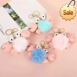 Simpatico granchio di peluche portachiavi ciondolo indumento palla per capelli accessori appesi custodia per cartoni animati borsa piccola bambola ciondolo portachiavi Dift