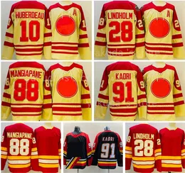 Huberdeau Creme 2023 Heritage Classic Hockey-Trikots Jersey Nazem Kadri Elias Lindholm Jacob Markstrom Andrew Mangiapane Reverse Retro Top Shirts