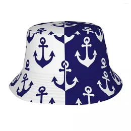 Berets Trendy Nautical Anchor Naval Bob Hats Girl Lightweight Outdoor Sport Fishing Cap Beach Hatwear
