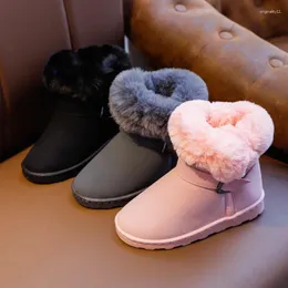 Boots 2023 Big Kids Fashion Warm Plush Children Shoes Girls Winter Princess Snow Size 31 32 33 34 35 36 37 38 39 40