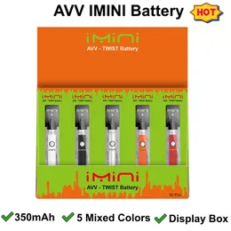 Batteria originale Imini Vape Pen Preriscalda batterie a tensione variabile 510 con caricatore USB Starter Kit 350mAh per serbatoio olio denso da 510 fili